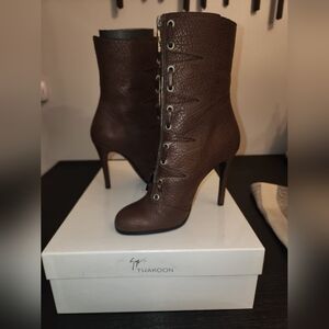 Thakoon Mid Calf Leather Stiletto Boots